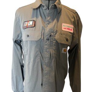 UPCYCLED - Carhartt Rugged Flex Long Sleeve Work Shirt - Gray